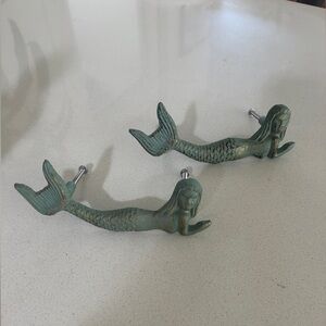 Teal Mermaid drawer pulls Pair